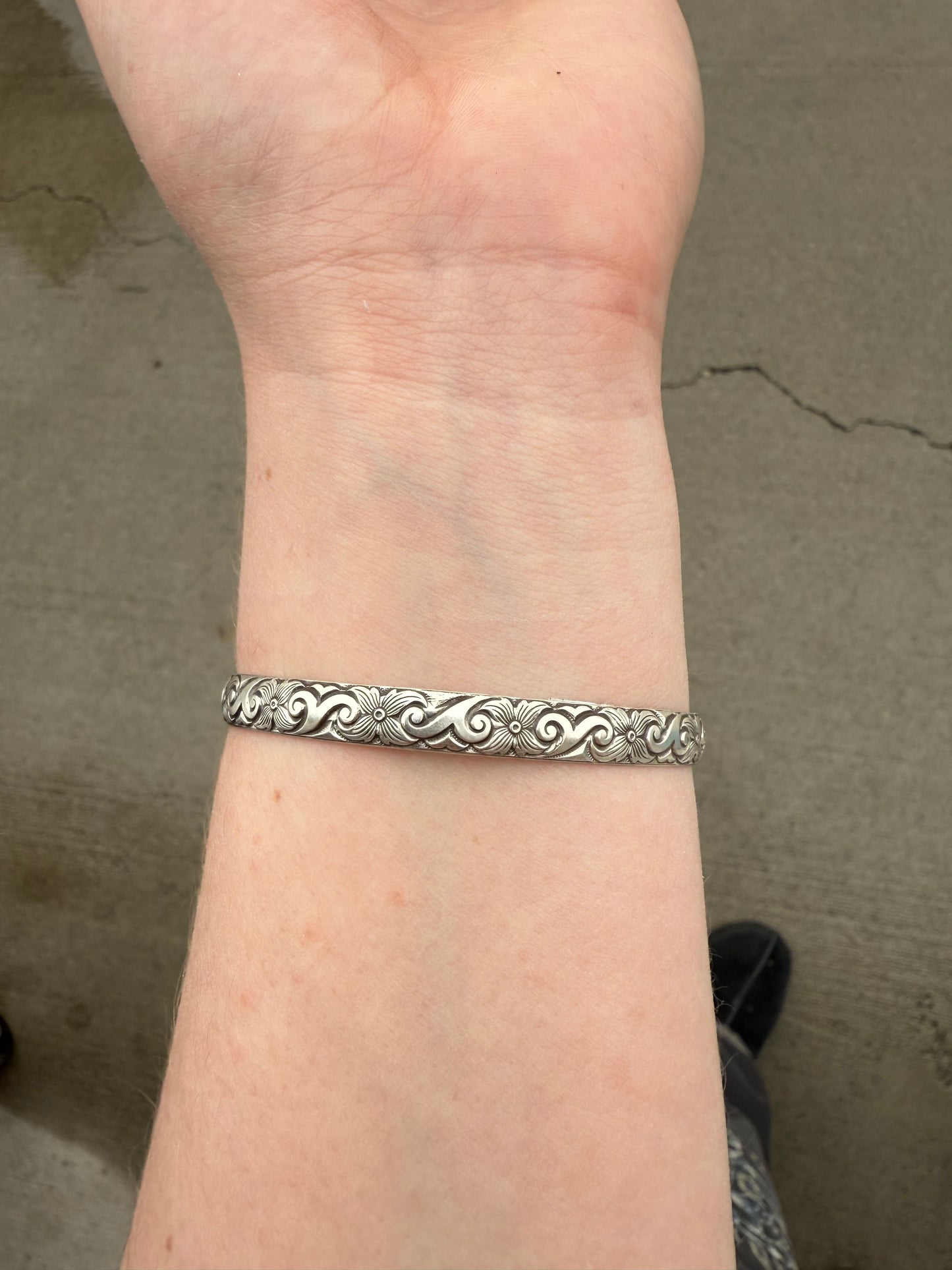 Stacker Cuff Silver Swirl