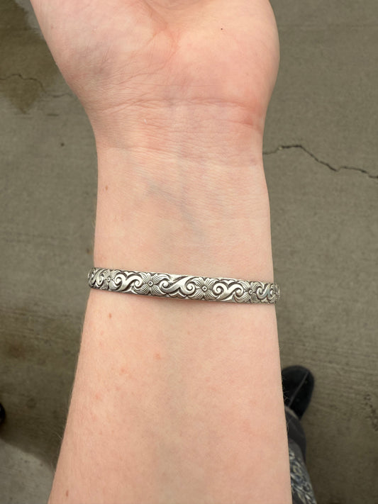 Stacker Cuff Silver Swirl