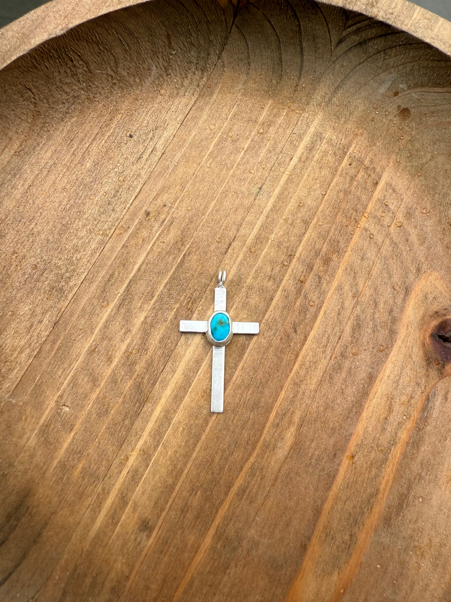 Silver and Turquoise Cross Pendant