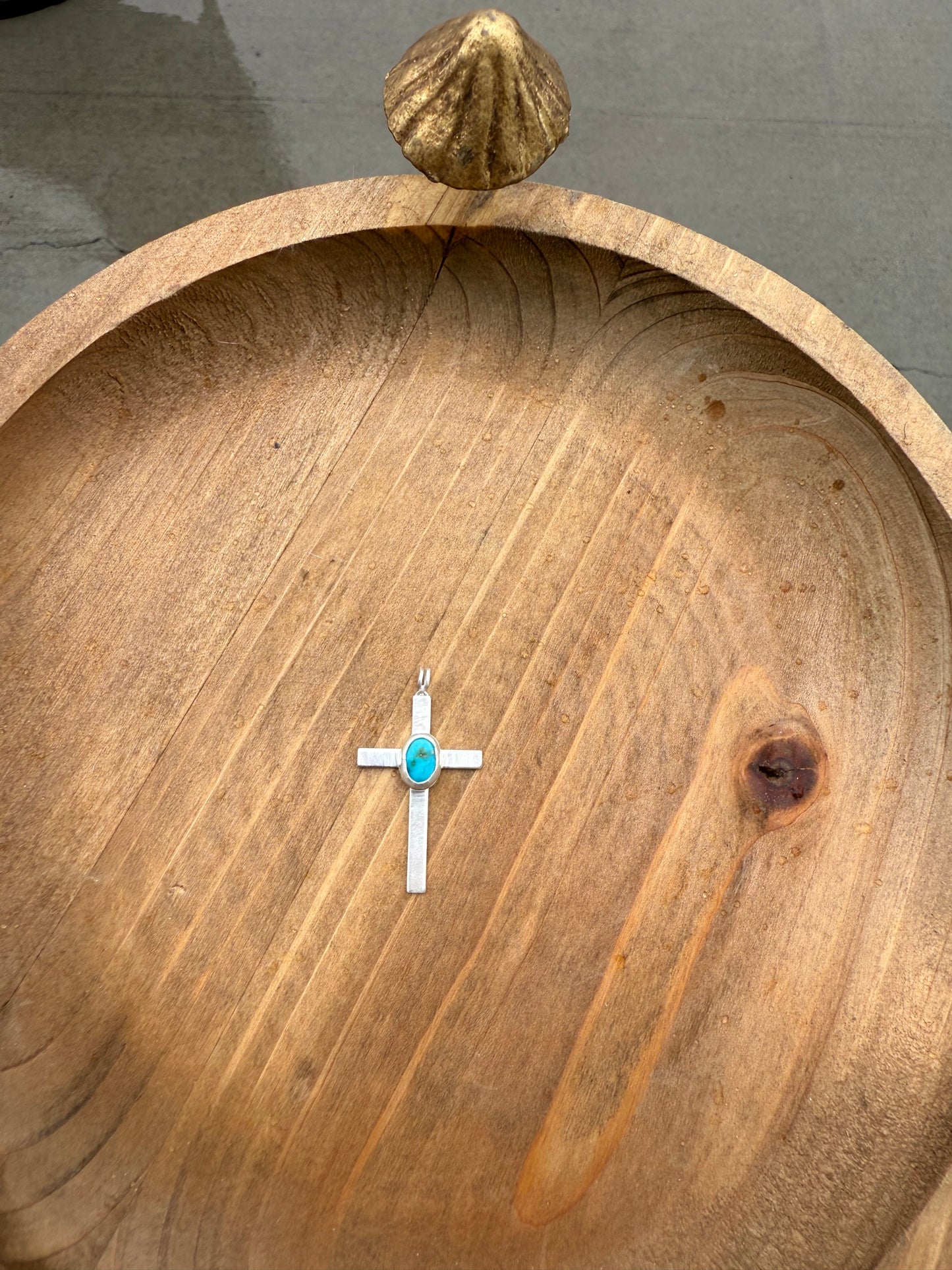 Silver and Turquoise Cross Pendant