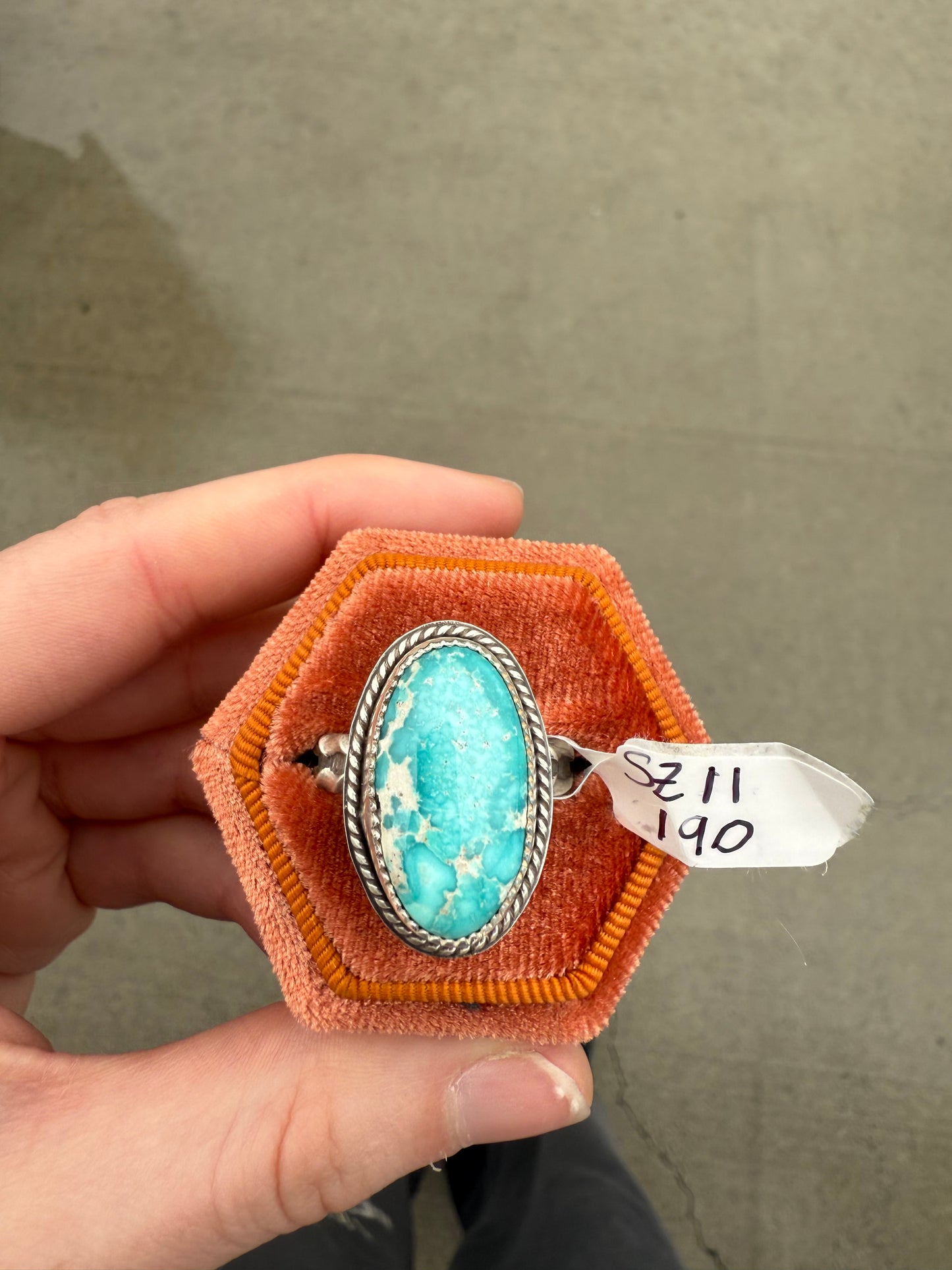 Whitewater Turquoise Ring size 11