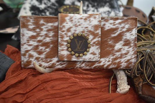 Red cowhide wallet large