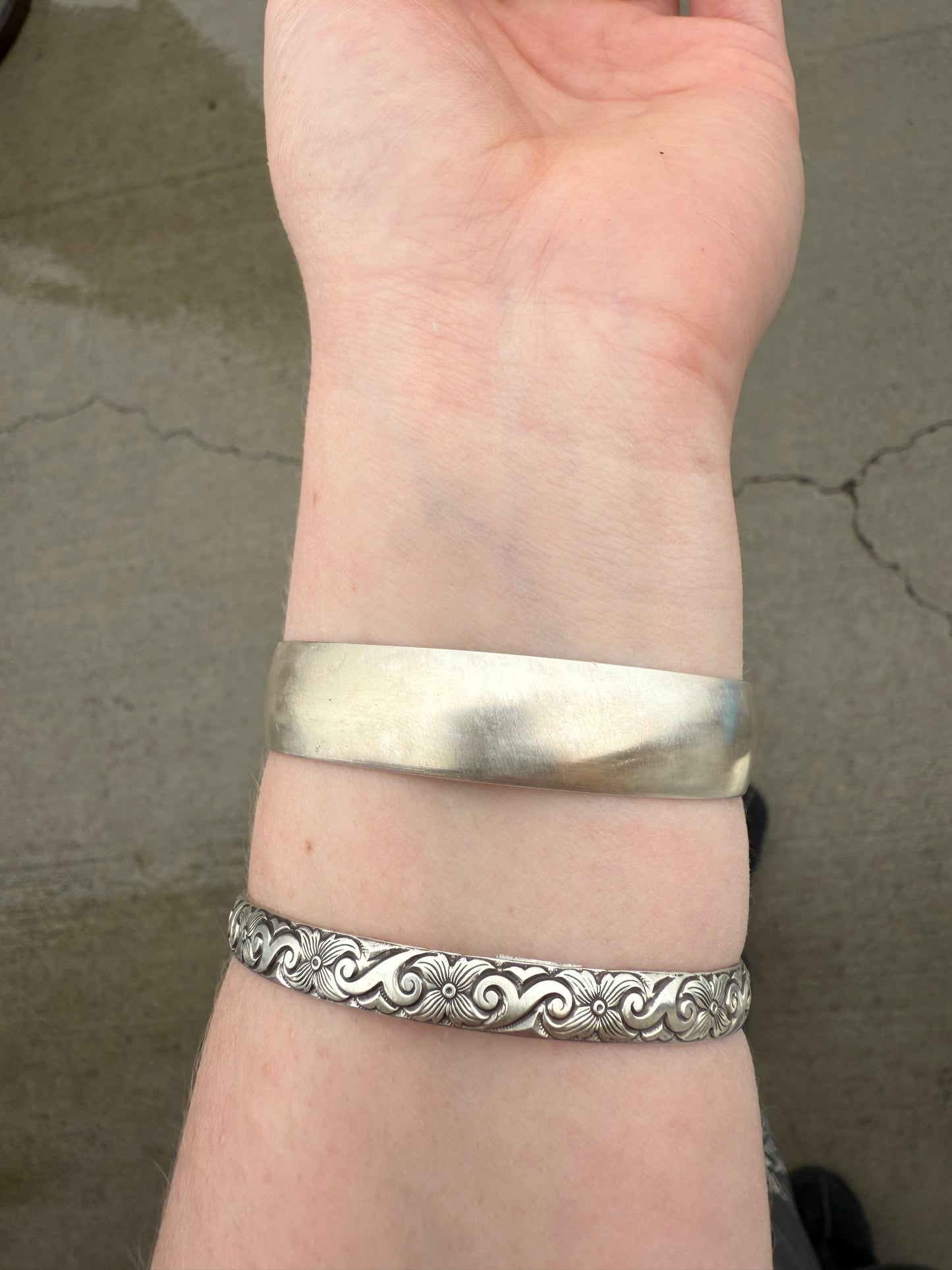 Stacker Cuff Silver Swirl